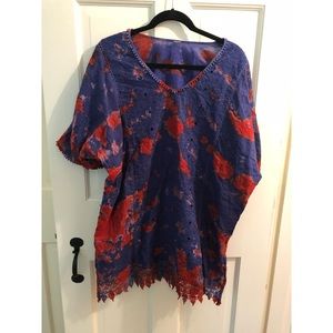 Blue and Red Shift Dress